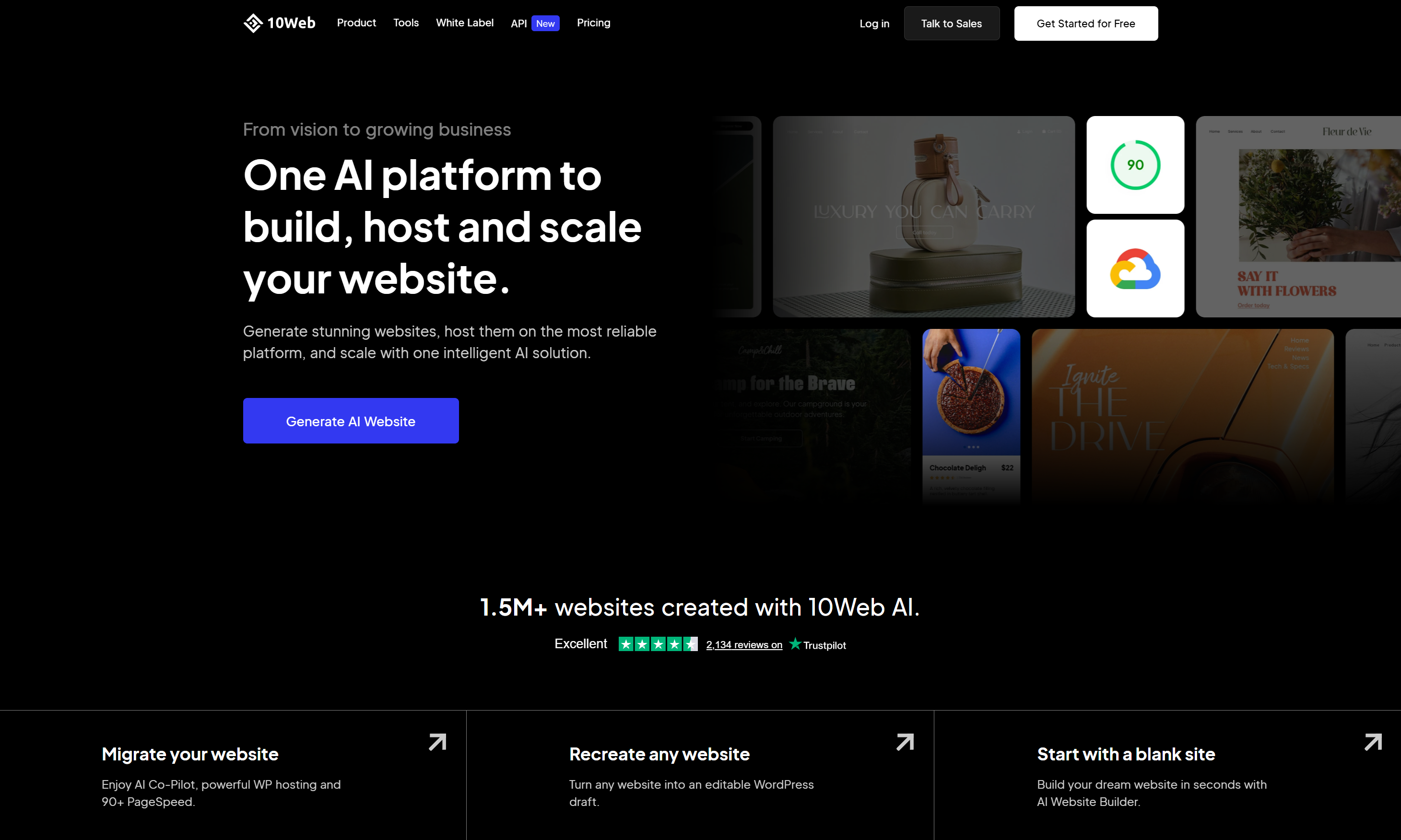 10Web – AI Website Builder & Managed WordPress Hosting - AItrendytools