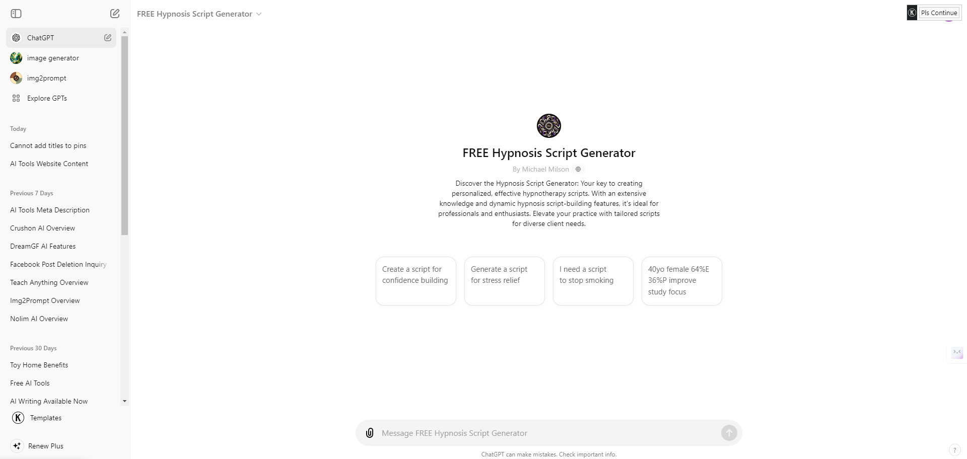  Free Hypnosis Script Generator | Create Custom Scripts - AItrendytools