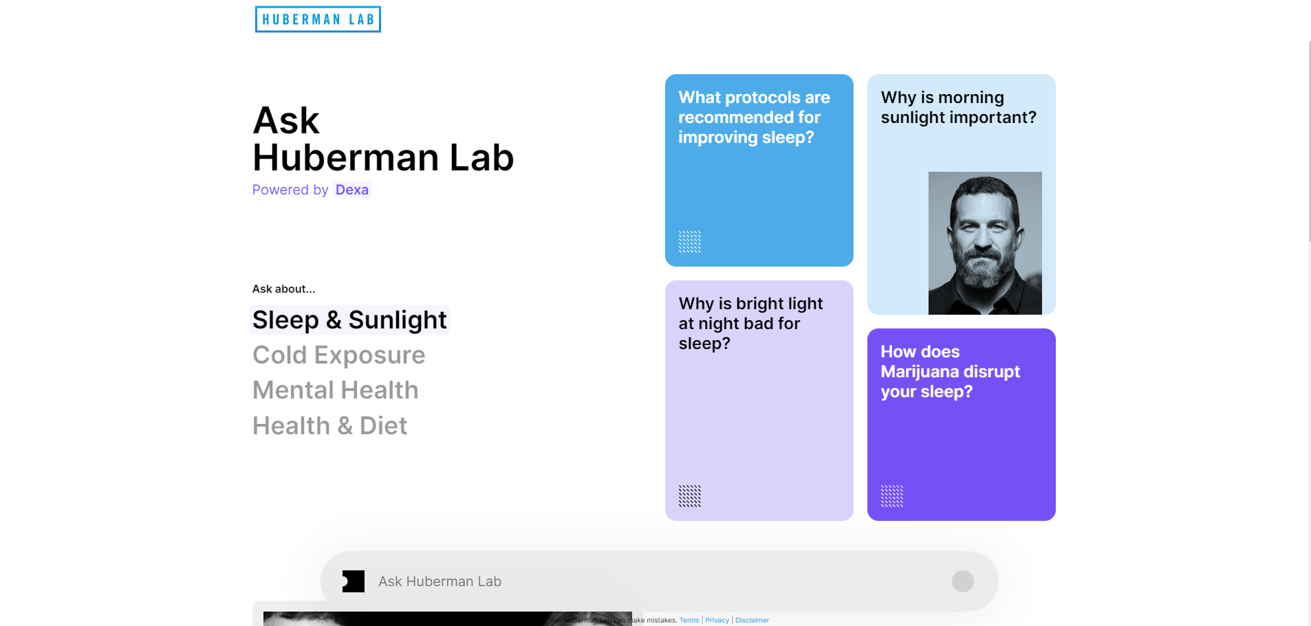 Huberman AI: Explore Huberman Lab Insights Easily - AItrendytools