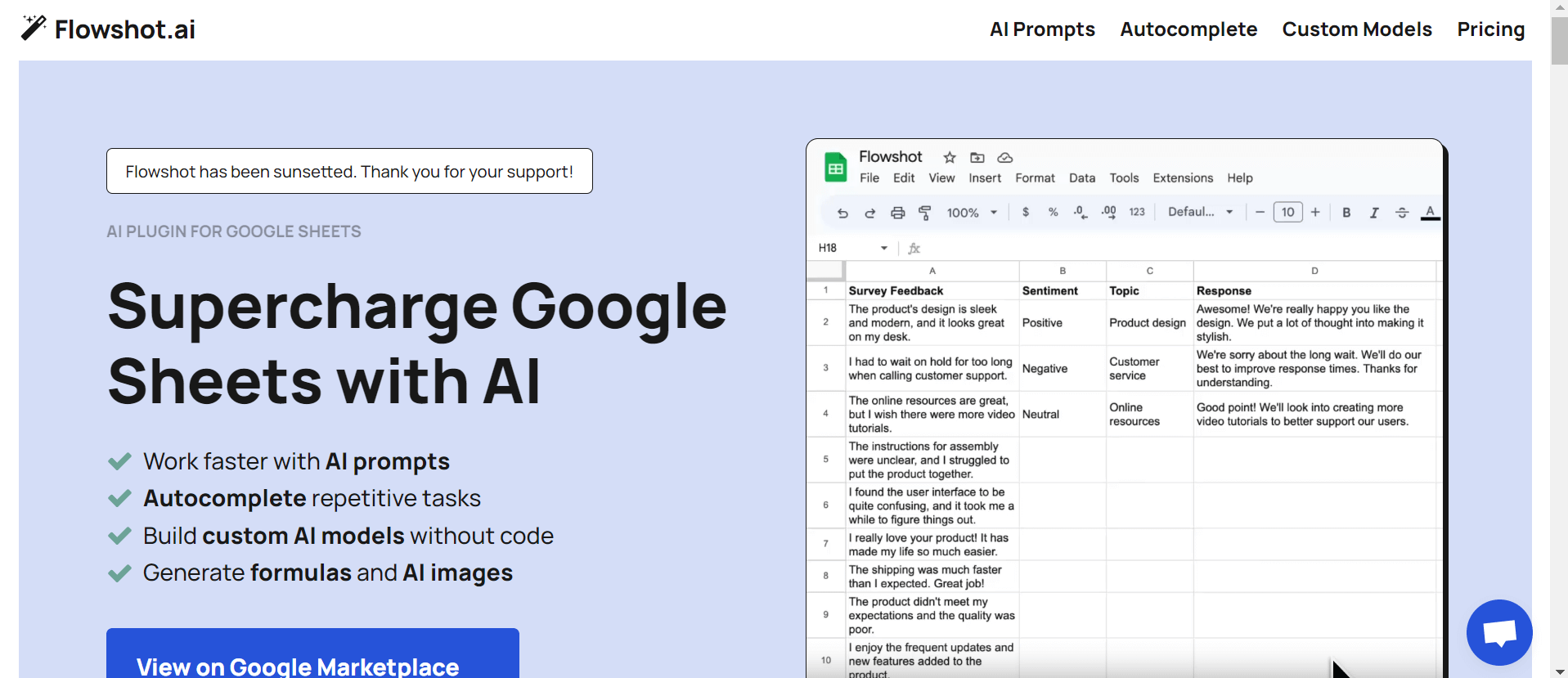 Flowshot.ai – The AI Plugin for Google Sheets - AItrendytools