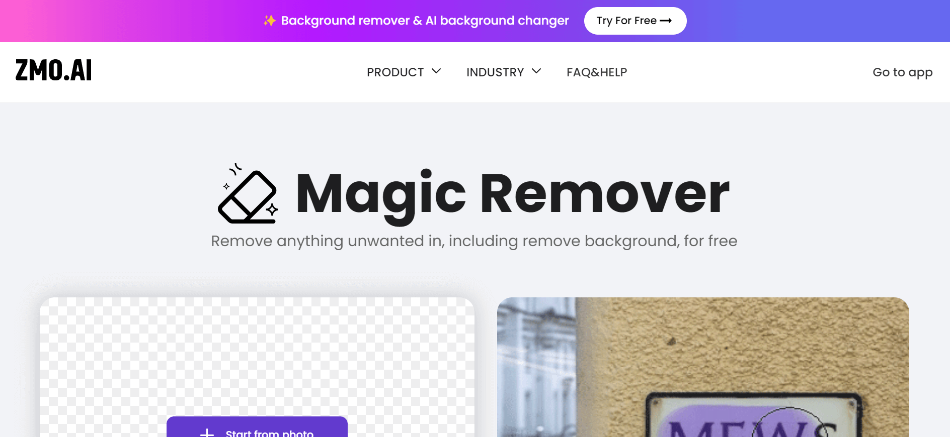 Remover Zmo AI: Easy Photo Editing with AI | Remove Objects - AItrendytools