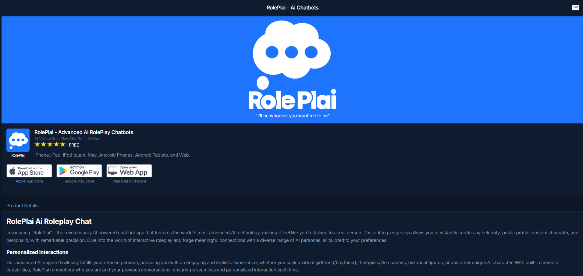 RolePlai: Next-Gen AI Chatbot for Immersive Roleplay - AItrendytools