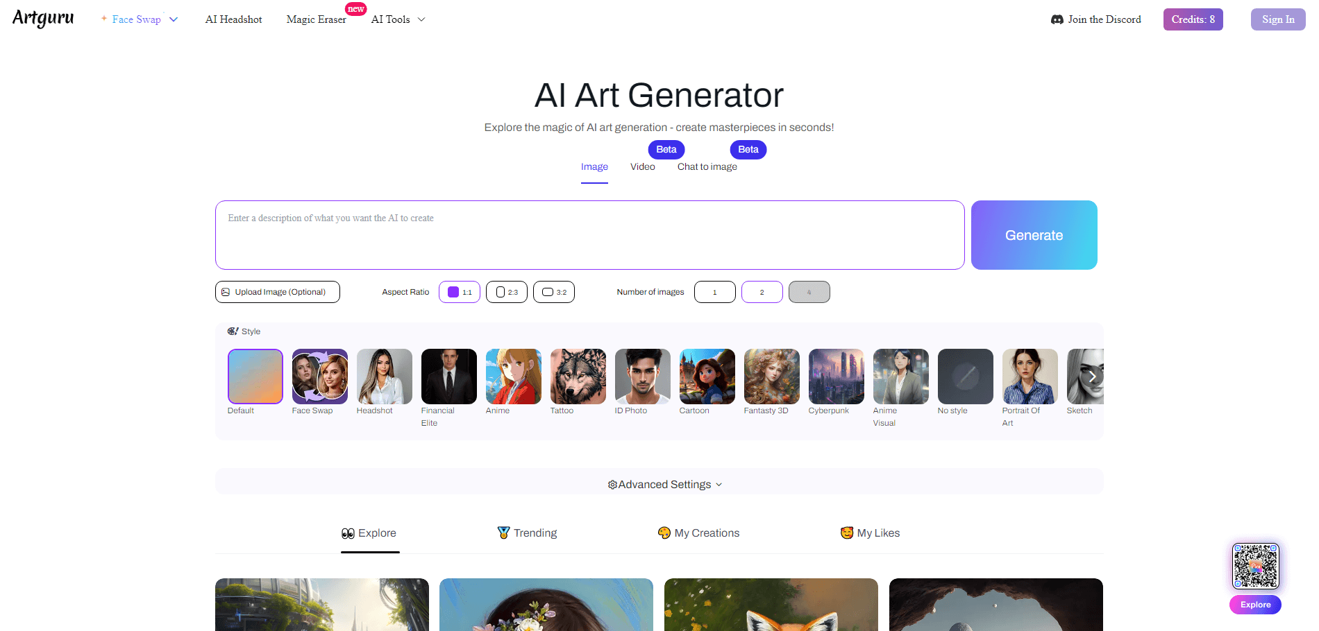 Artguru: AI Art Generator | Create Stunning Artwork - AItrendytools