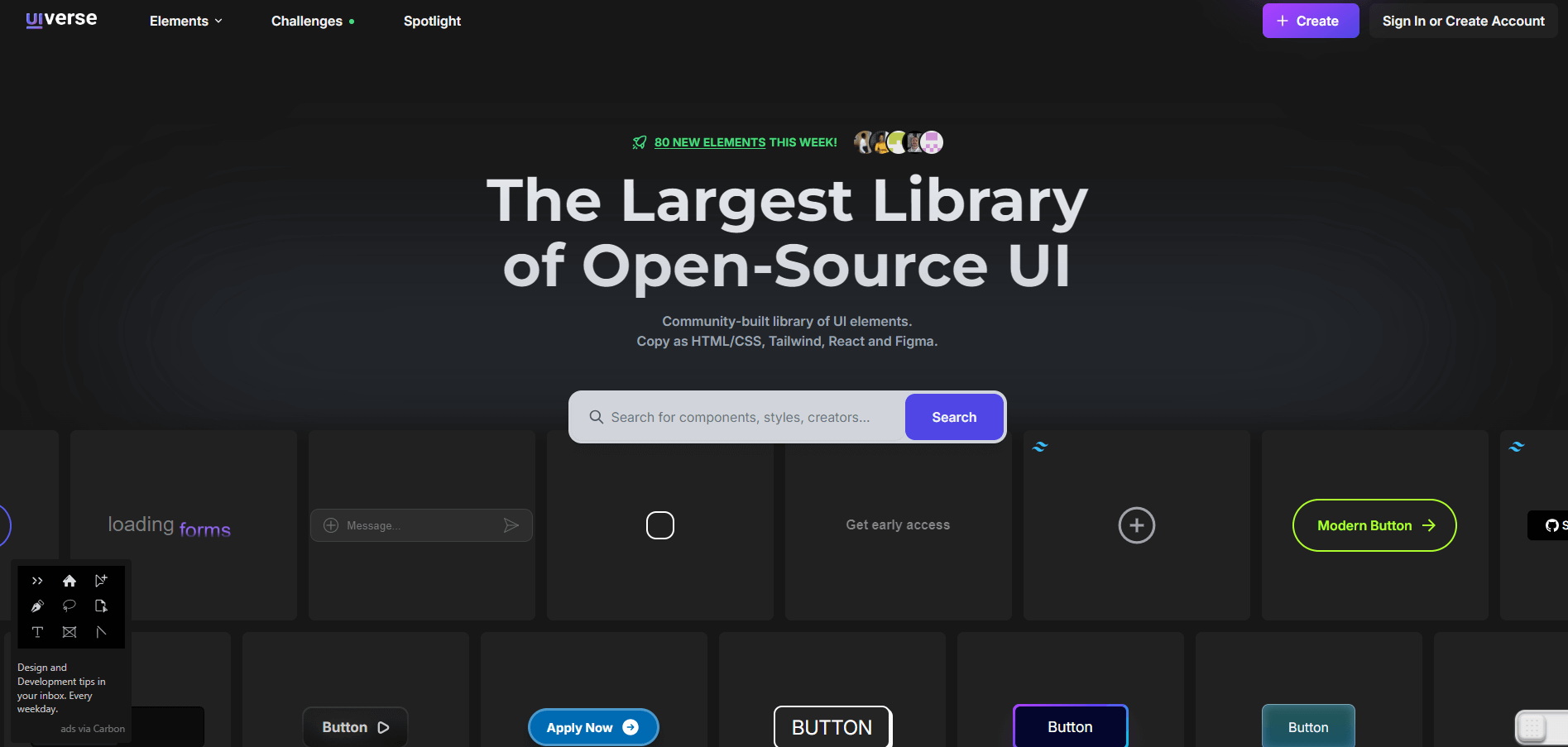 UIverse: Free, Open-Source UI Elements for Web Design - AItrendytools