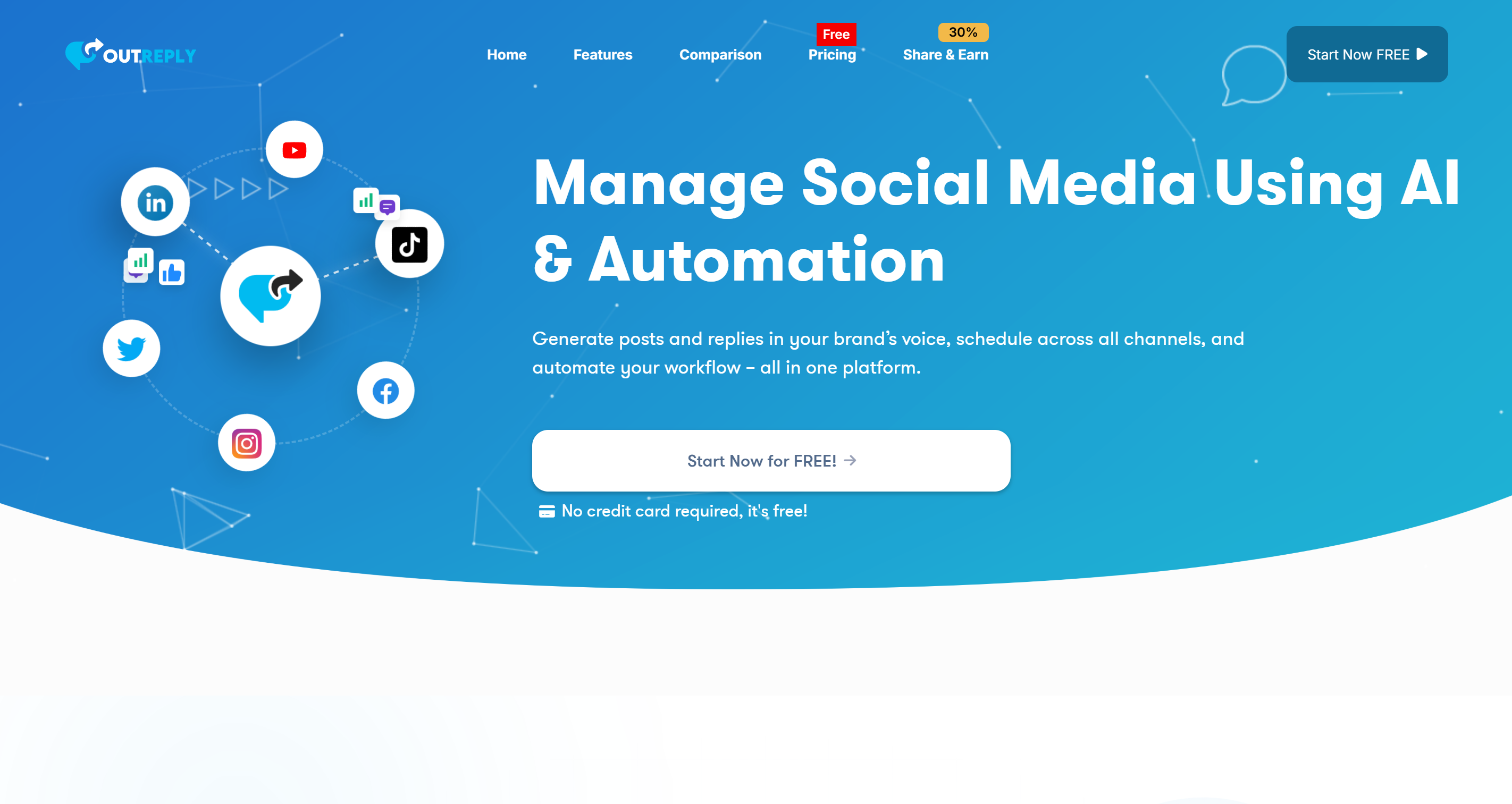 OutReply: AI Social Media Management: Scheduling, Auto-Replies & Analytics - AItrendytools