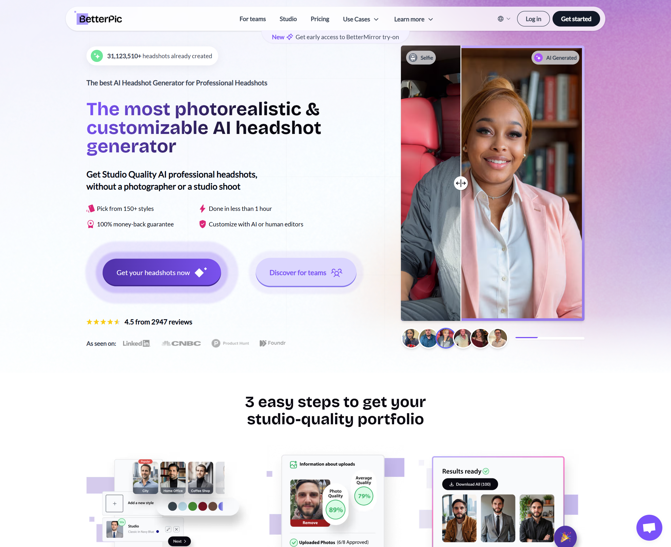 BetterPic – Photorealistic AI Headshot Generator (4K Quality) - AItrendytools
