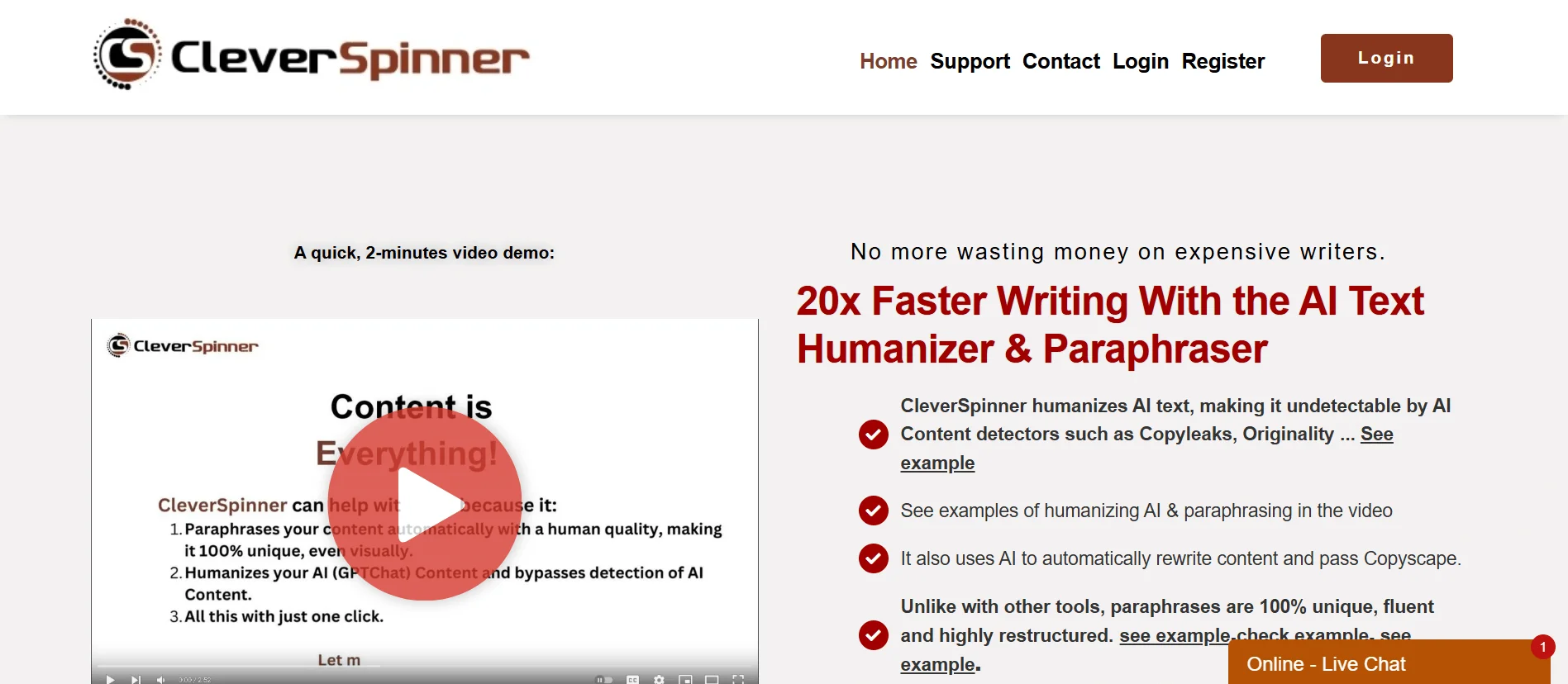 CleverSpinner: Rewrite 500 Articles/Month for Just $9.90 - AItrendytools