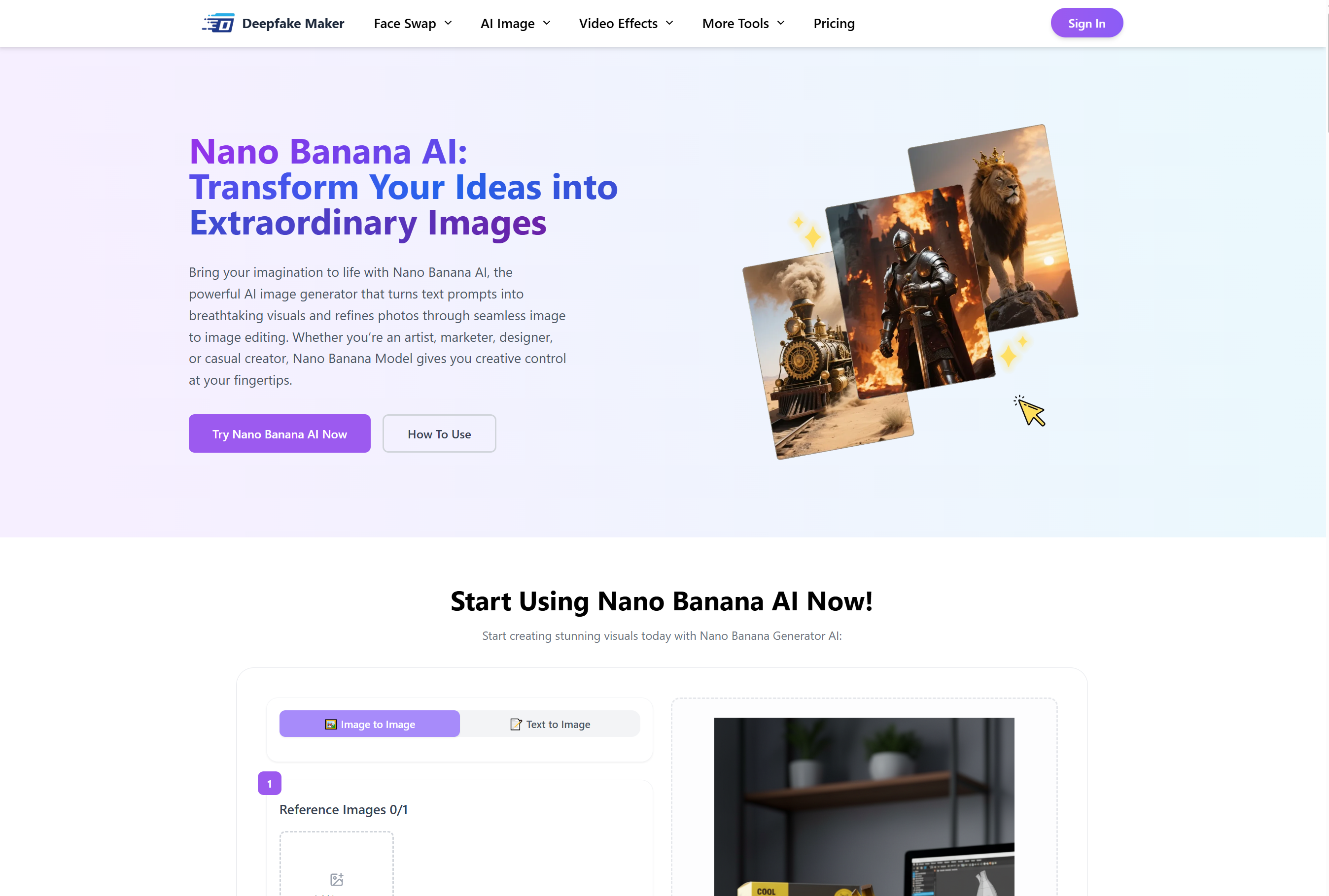 Deepfake Maker Nano Banana AI - AItrendytools