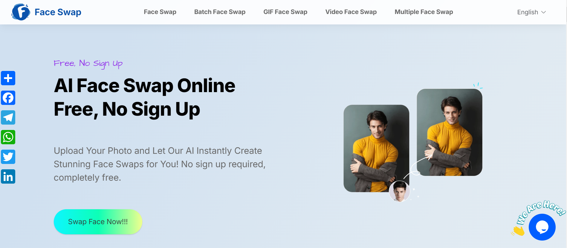 Free AI Face Swap(100% free,No sign up,No limits) - AItrendytools