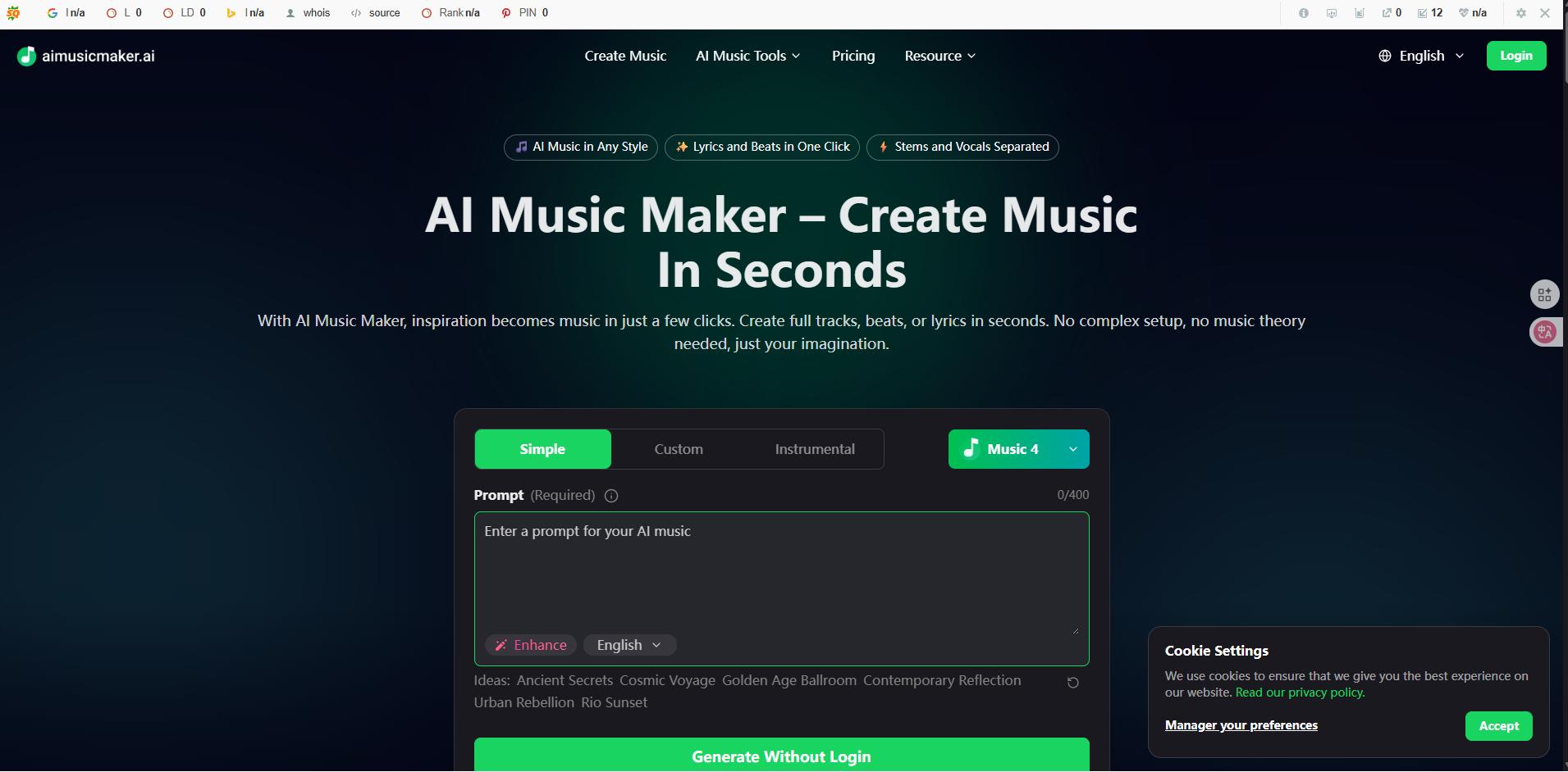 Your AI Studio for Songwriting & Music Production - AItrendytools