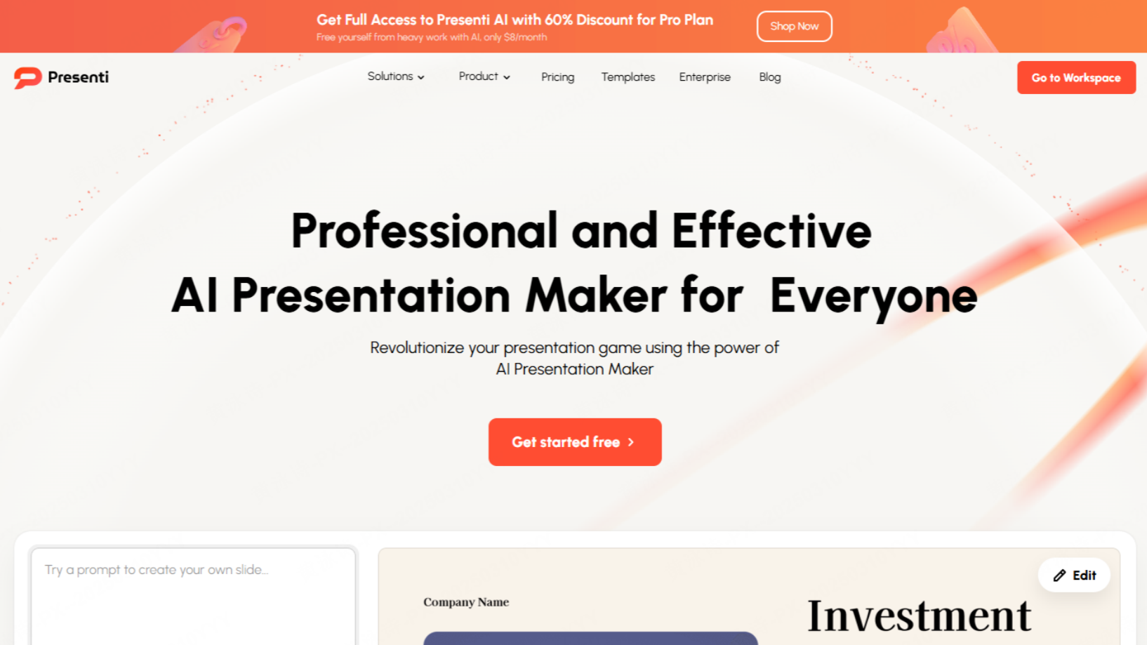 Presenti | AI Presentation Maker - Instant Stunning Slides - AItrendytools